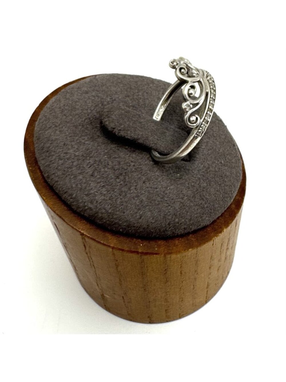 Sterling Silver 925 Scroll Design Crown Band 1.75mm Width Ring Size 6.5 - Picture 3 of 8